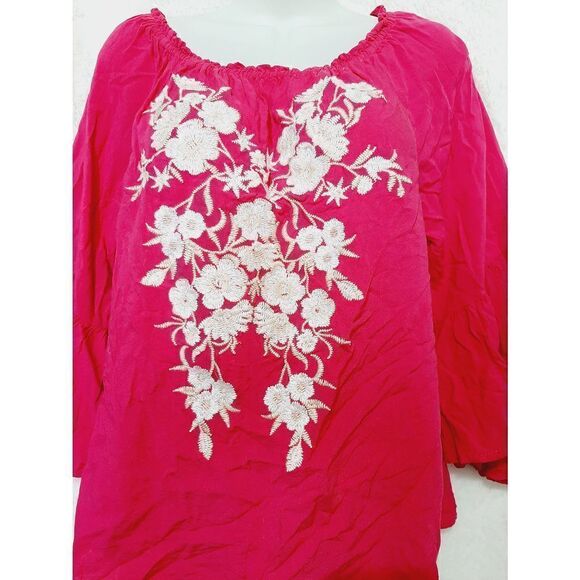 Andree by unit pink bohemian embroidered top - Picture 3 of 8